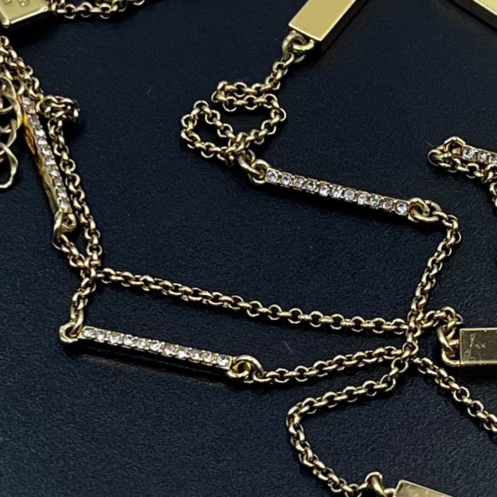 Kate Spade "Raising the Bar' rhinestone station Pave Bar necklace